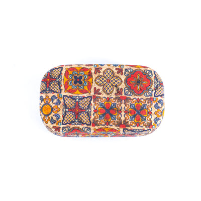 Cork Contact Lens Case with Mirror – Multicolor Pattern – L-1165-MIX-24 (24 Units)