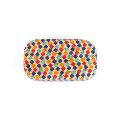 Cork Contact Lens Case with Mirror – Multicolor Pattern – L-1165-MIX-24 (24 Units)