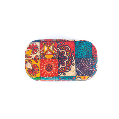 Cork Contact Lens Case with Mirror – Multicolor Pattern – L-1165-MIX-24 (24 Units)