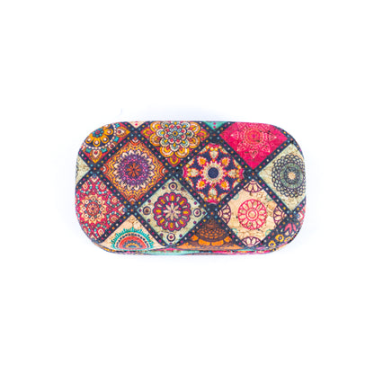 Cork Contact Lens Case with Mirror – Multicolor Pattern – L-1164-MIX-24 (24 Units)
