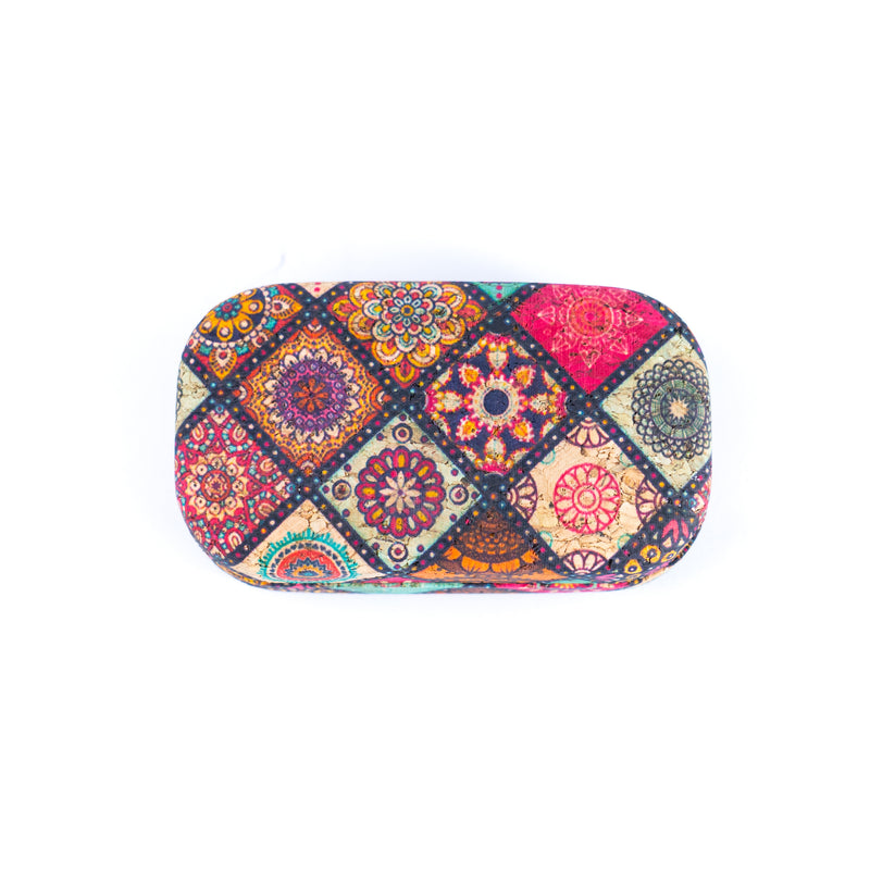 Cork Contact Lens Case with Mirror – Multicolor Pattern – L-1165-MIX-24 (24 Units)