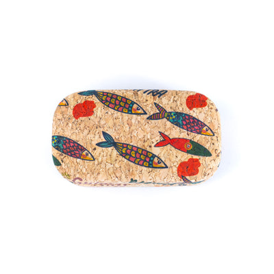 Cork Contact Lens Case with Mirror – Multicolor Pattern – L-1165-MIX-24 (24 Units)