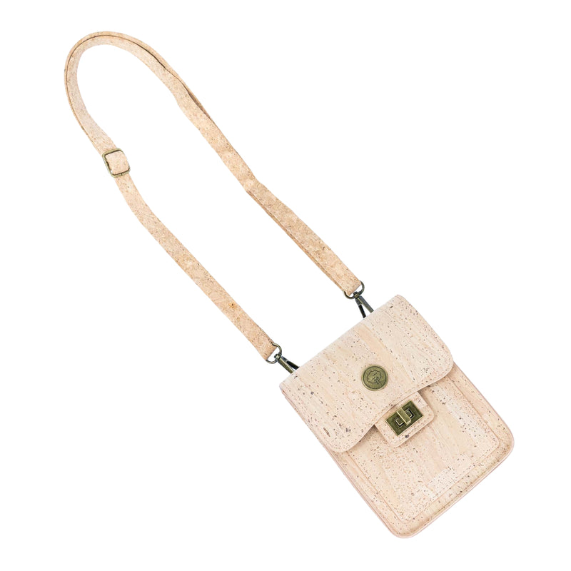 Cork Crossbody Phone Bag – Natural & Black Cork BAG-2360
