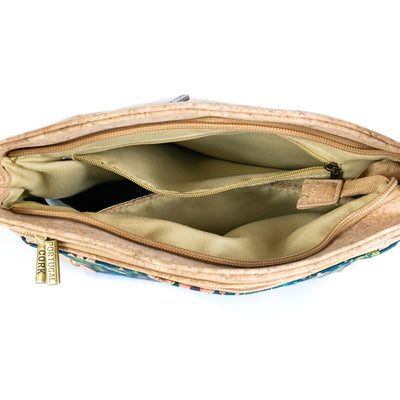 Three-Line Zipper Women's Cork  Crossbody Bag BAG-2284