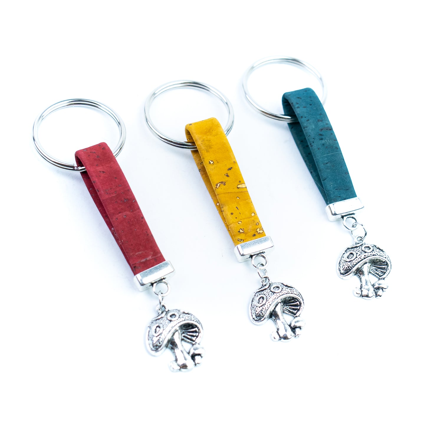 Natural Cork Keychain with Mushroom Charm I-008-MIX-10