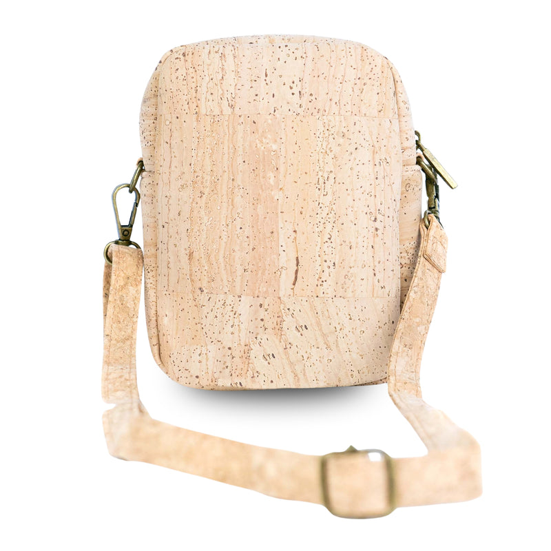 Cork Crossbody Phone Bag – Dual Zipper Vegan Sling Purse BAG-2361