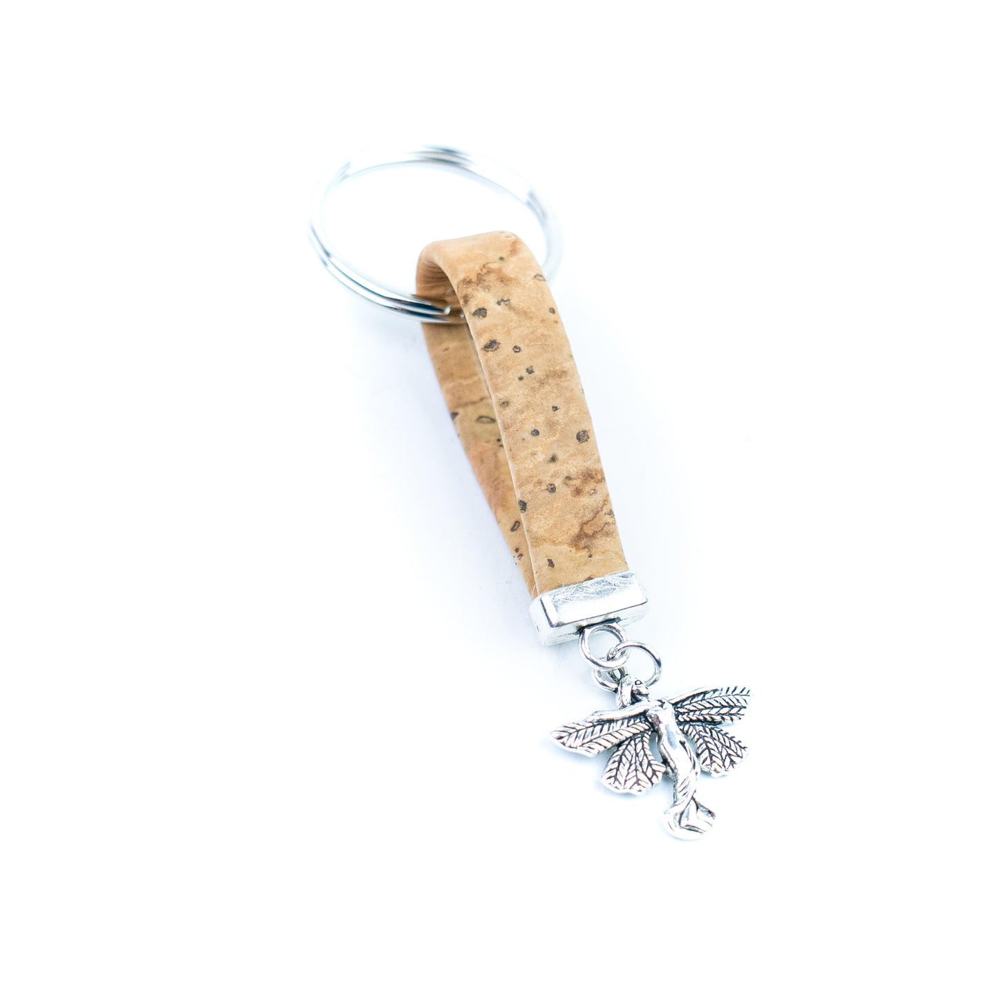 Natural Cork Keychain with Fairy Charm I-050-MIX-10