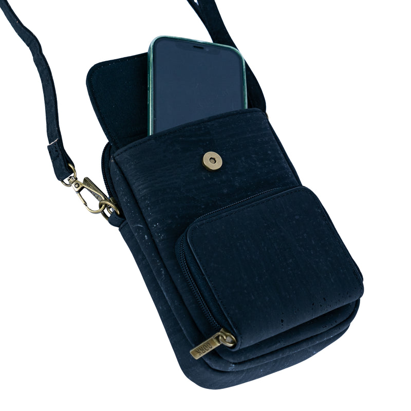 Cork Crossbody Phone Bag – Lightweight Vegan Sling Purse with Multi-Pockets BAG-2364