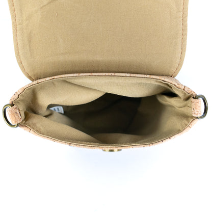 Natural Cork Crossbody Phone Bag with Vintage Turn Lock – BAG-2359