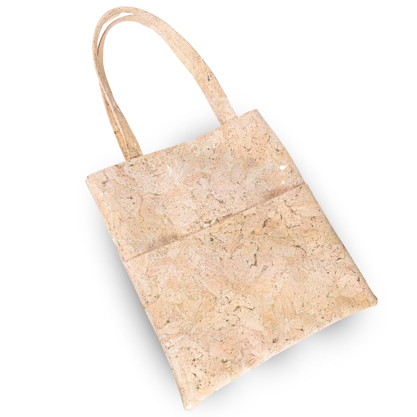 Natural Gold Flecks Cork Tote Bag with 3 Front Pockets BAGP-336