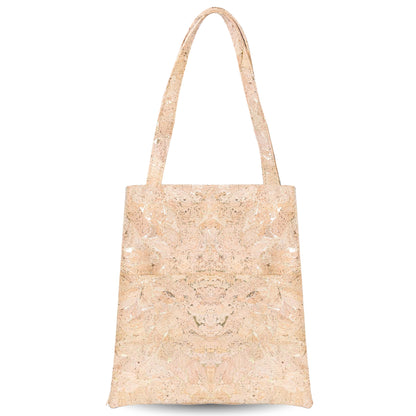 Natural Gold Flecks Cork Tote Bag with 3 Front Pockets BAGP-336