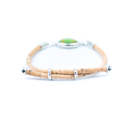 Natural Cork Bracelets with Portuguese-Inspired Cabochons – Fixed Assortment – Handmade in Portugal DBR-038-A/B-MIX-5
