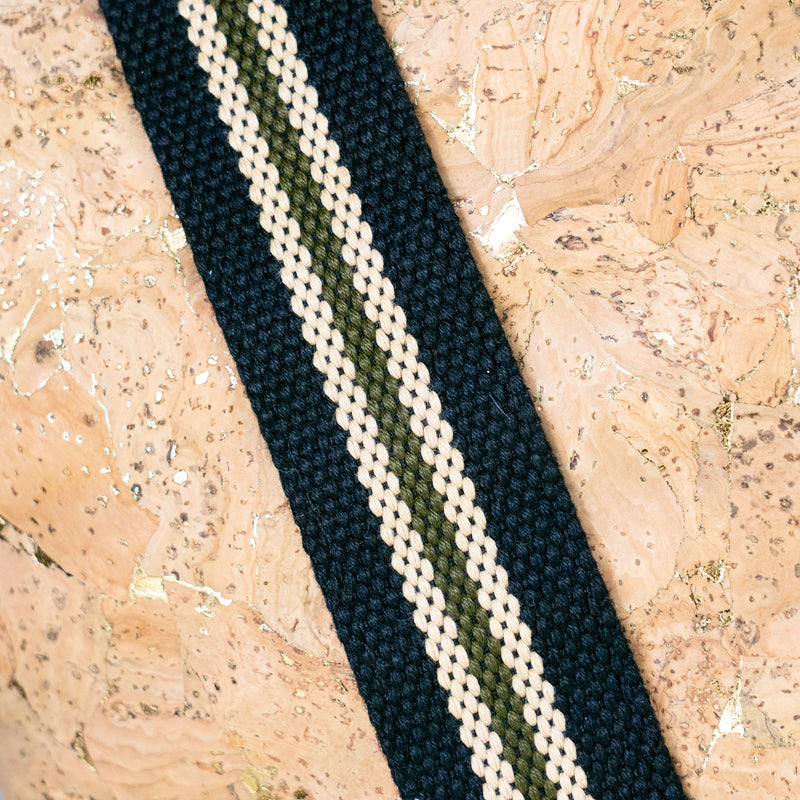 Cork Tote Bag with Striped Handles – Spacious, Stylish & Lightweight BAGP-338