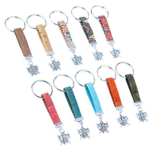 Portuguese Handmade Cork Butterfly Keychain - I-020-MIX-10