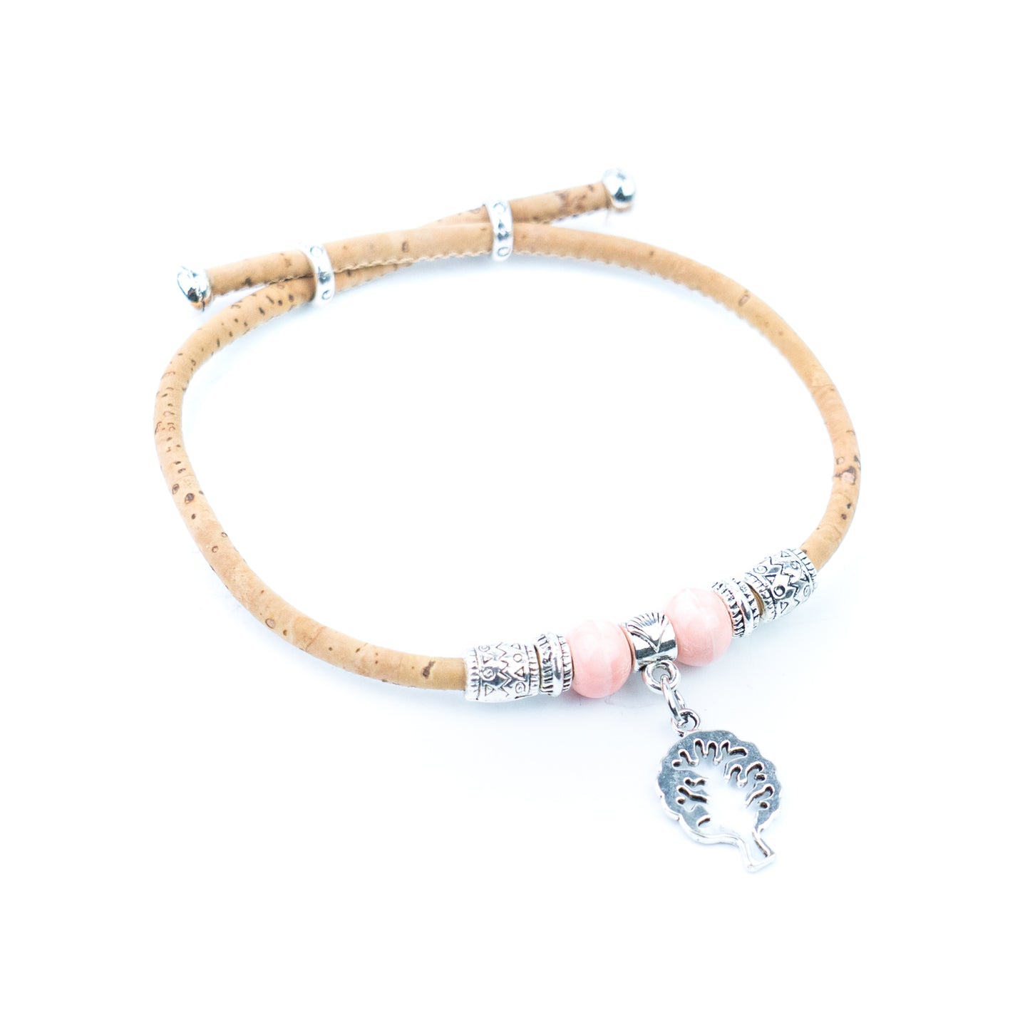 Natural Cork Tree of Life Bracelets – 6 Fixed Colors – Handmade in Portugal，BR-493-MIX-6