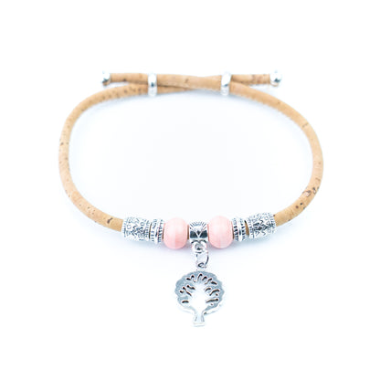 Natural Cork Tree of Life Bracelets – 6 Fixed Colors – Handmade in Portugal，BR-493-MIX-6