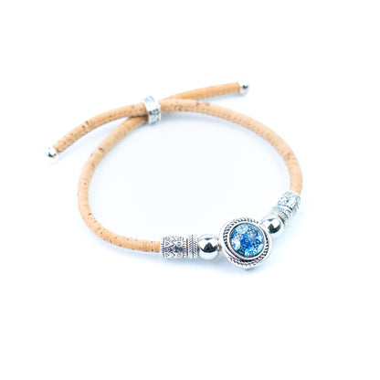 3mm Natural Cork Bracelet with Portuguese-Inspired Cabochon – Handmade in Portugal BR-494-MIX-5