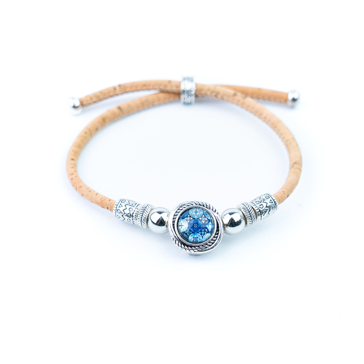 3mm Natural Cork Bracelet with Portuguese-Inspired Cabochon – Handmade in Portugal BR-494-MIX-5