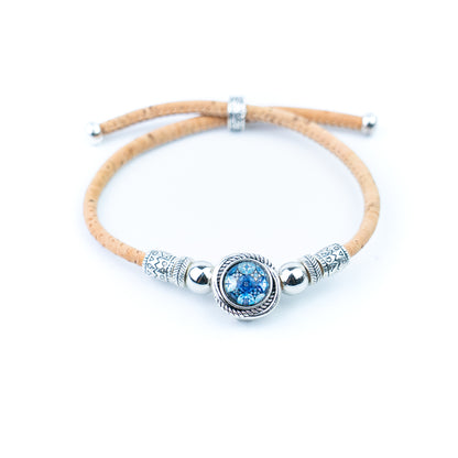 3mm Natural Cork Bracelet with Portuguese-Inspired Cabochon – Handmade in Portugal BR-494-MIX-5