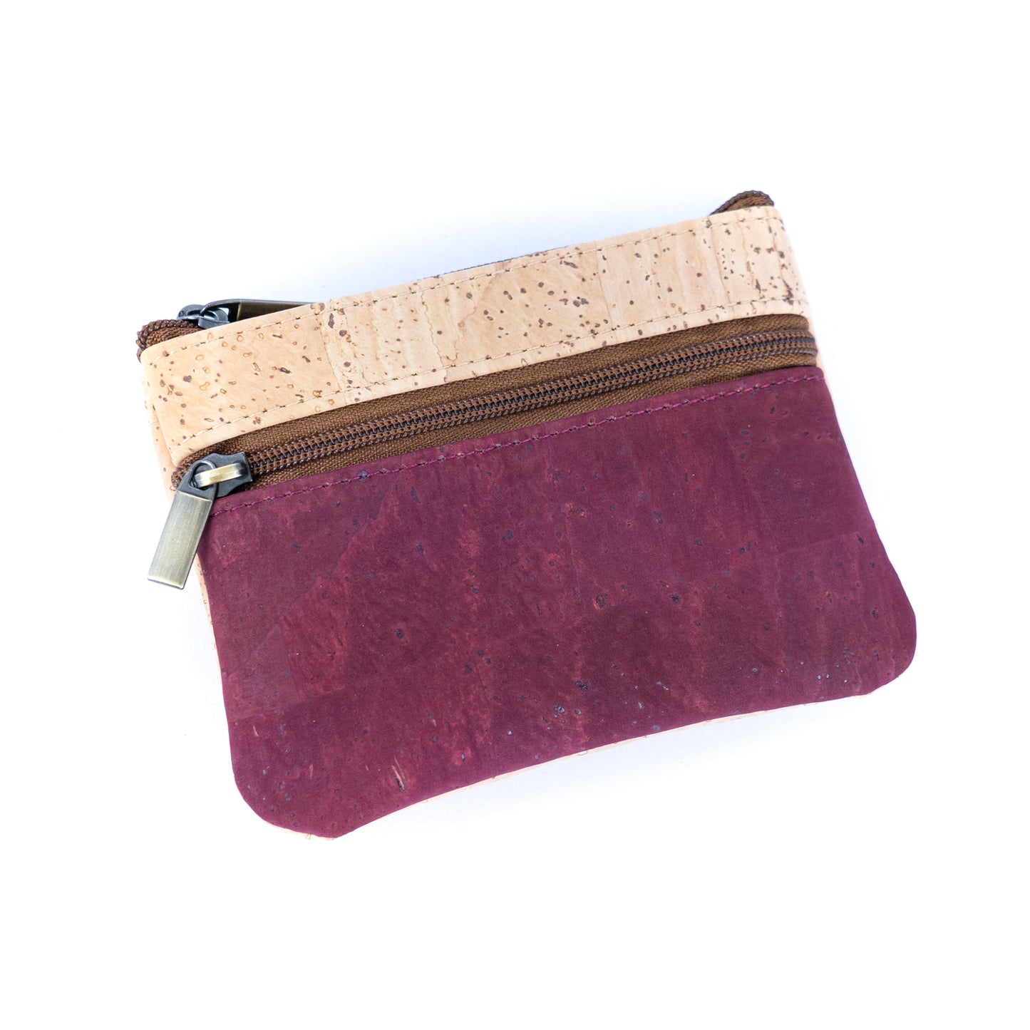 Minimalist Cork Coin Purse with Dual Zippers BAG-2354