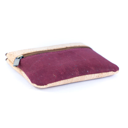 Minimalist Cork Coin Purse with Dual Zippers BAG-2354
