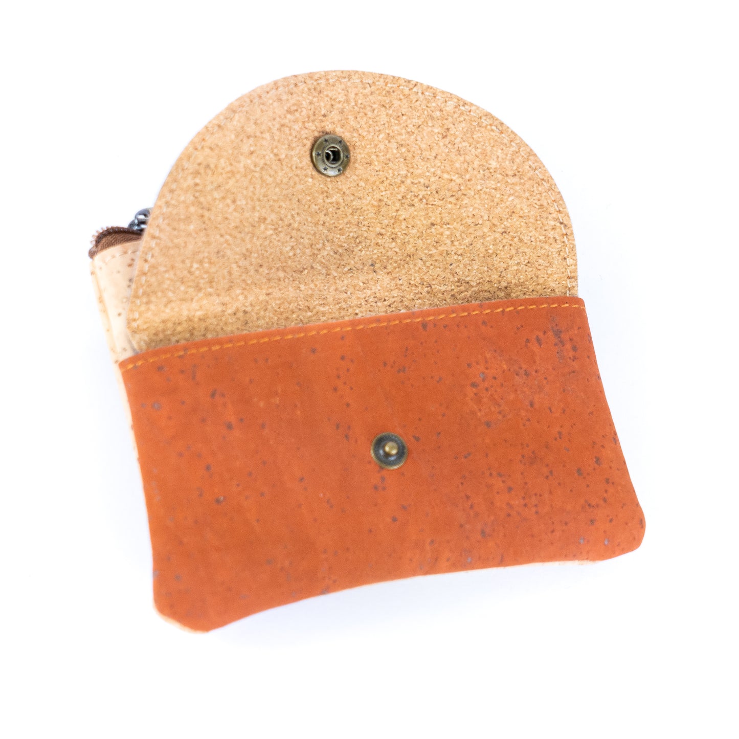 Compact Cork Coin Purse with Snap Pocket with Key Ring BAG-2355