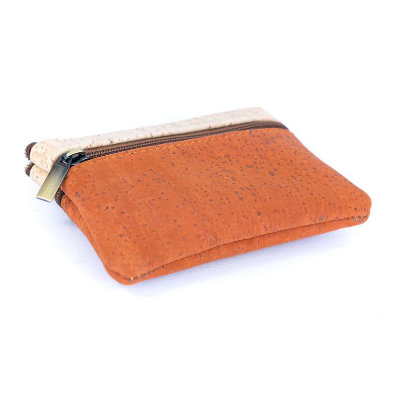 Triple Zipper Cork Coin Purse – Slim & Stylish Women&