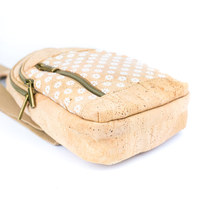 Cork Sling Bag with Adjustable Strap – Floral & Geometric Patterns BAG-2374