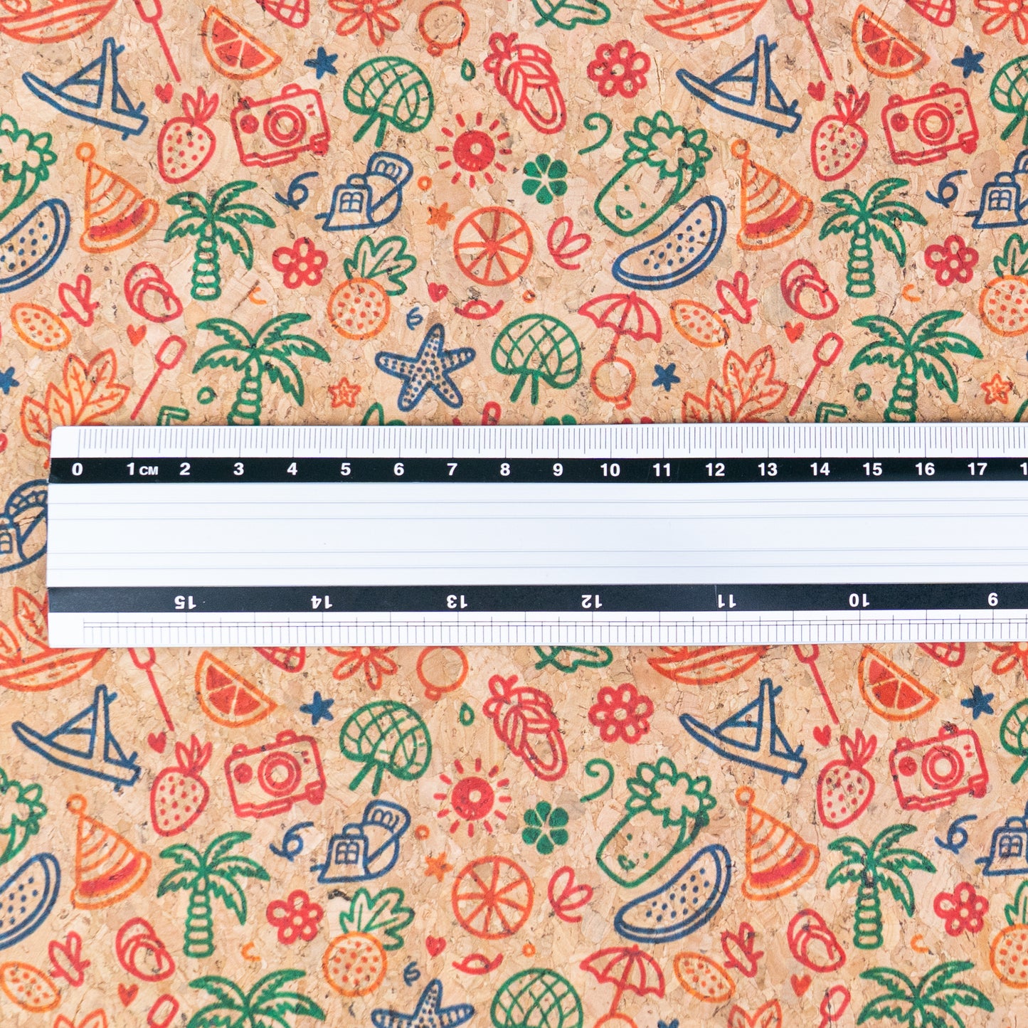 Summer Collection - Vacation Doodles Cork Fabric COF-21