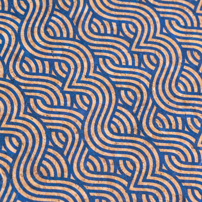 Summer Collection - Abstract Waves Cork Fabric COF-24