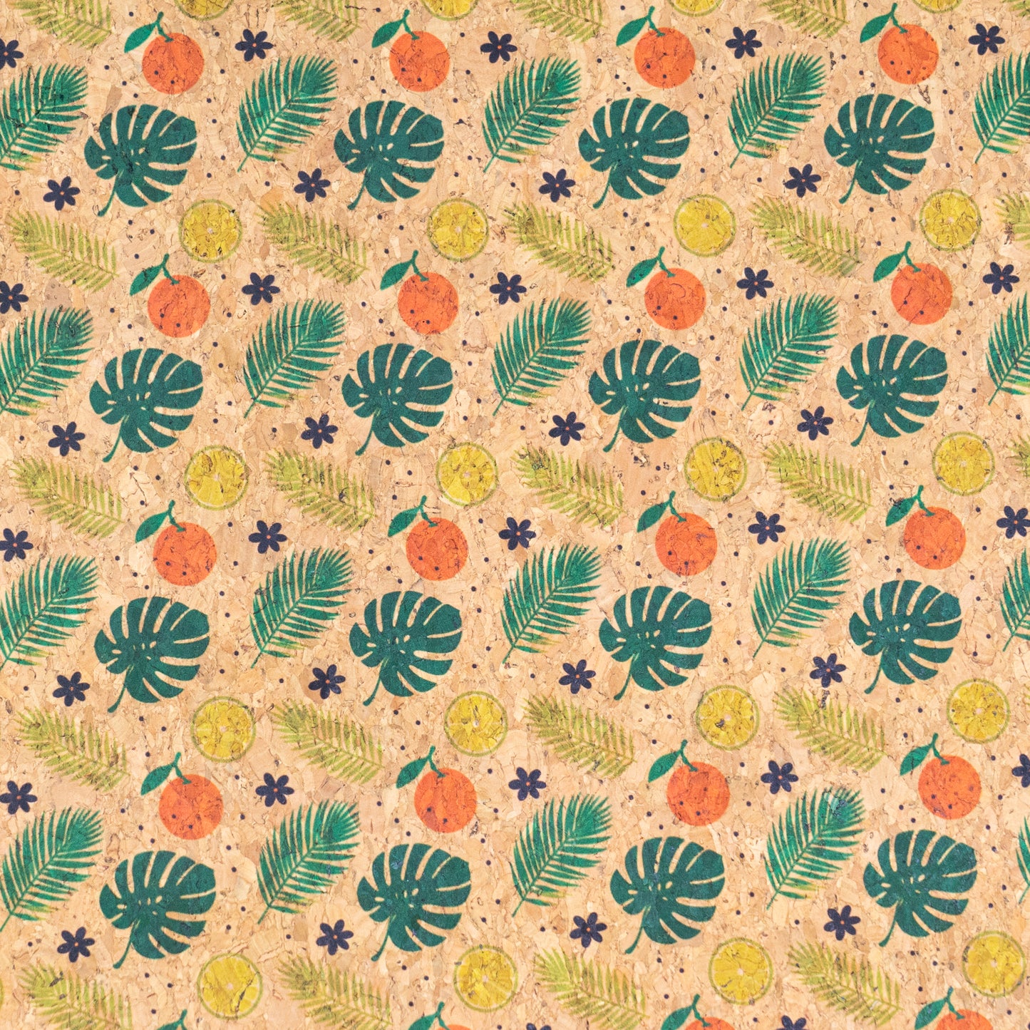 Summer Collection - Tropical Citrus Cork Fabric COF-23
