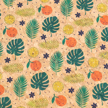 Summer Collection - Tropical Citrus Cork Fabric COF-23