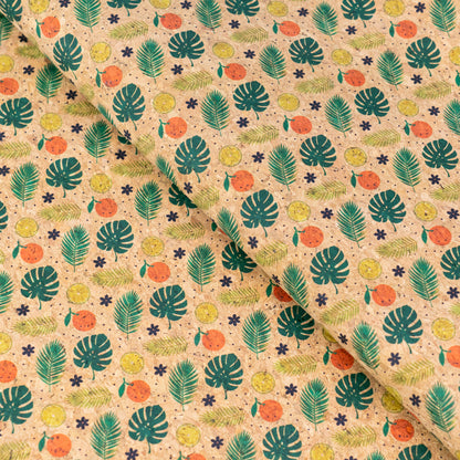 Summer Collection - Tropical Citrus Cork Fabric COF-23