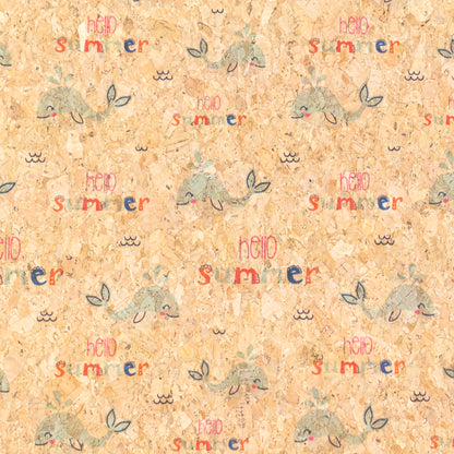 Summer Collection - Whale Summer Cork Fabric COF-25
