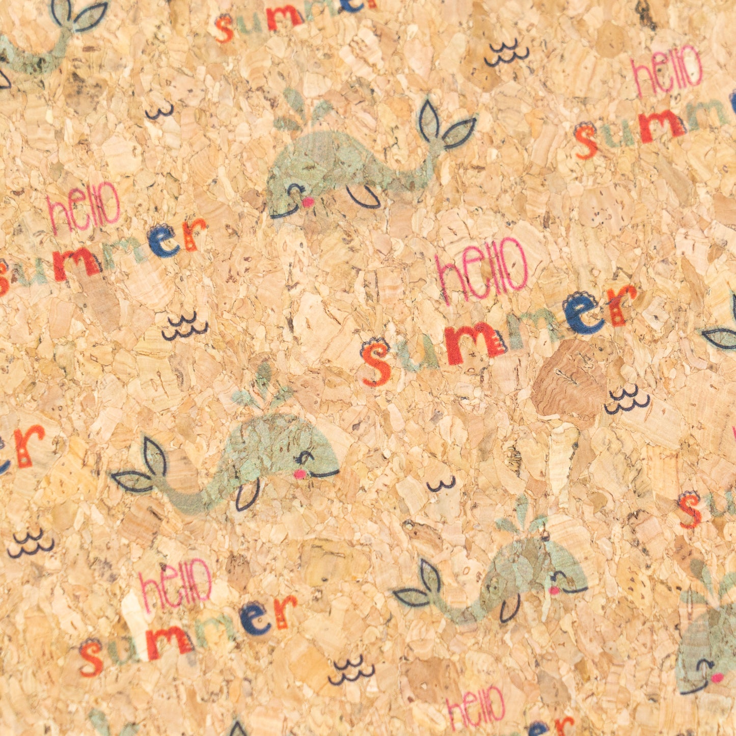 Summer Collection - Whale Summer Cork Fabric COF-25