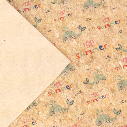 Summer Collection - Whale Summer Cork Fabric COF-25