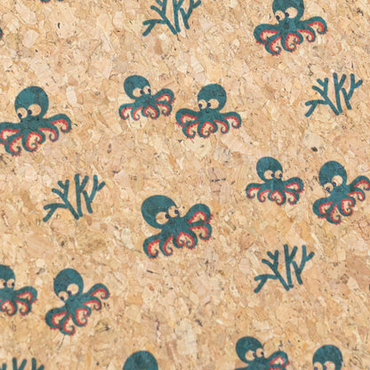 Summer Collection - Cute Octopus Cork Fabric COF-27