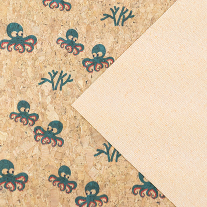 Summer Collection - Cute Octopus Cork Fabric COF-27