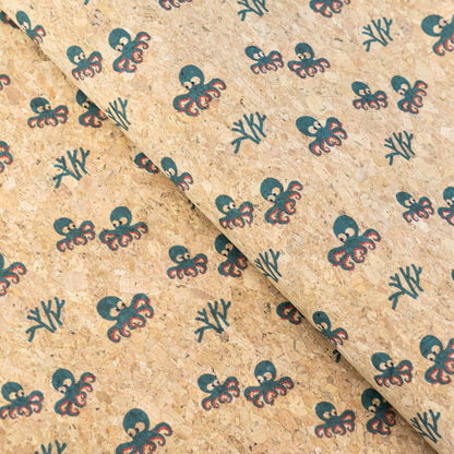 Summer Collection - Cute Octopus Cork Fabric COF-27