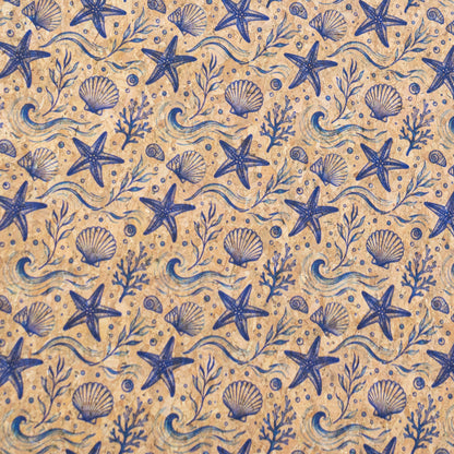 Summer Collection - Seashell & Starfish Cork Fabric COF-29