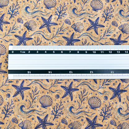 Summer Collection - Seashell & Starfish Cork Fabric COF-29