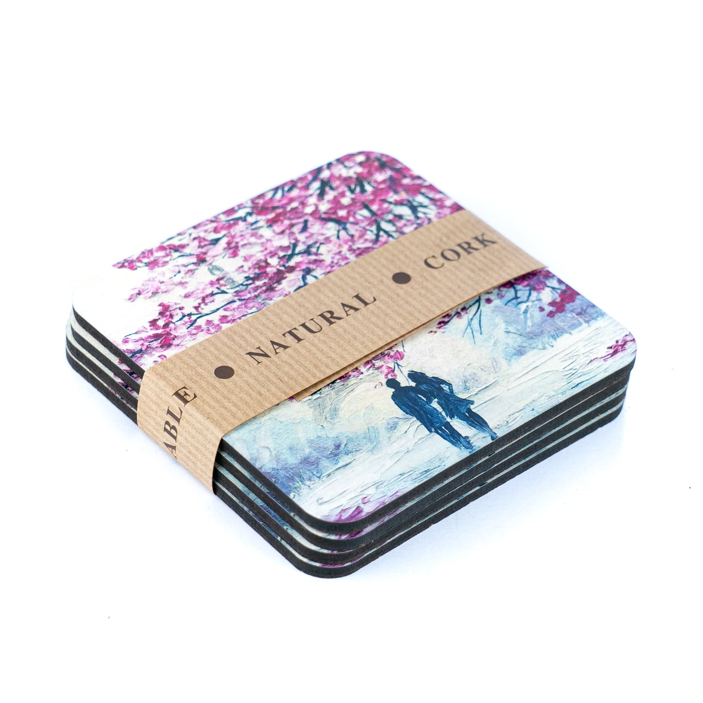 NEW STYLE  Coaster for drinks on Cork Base L-1123 pack of 4