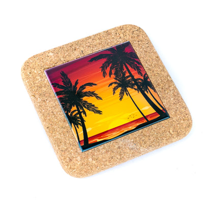 NEW STYLE Ceramic Tile Coaster on Cork Base L-1121