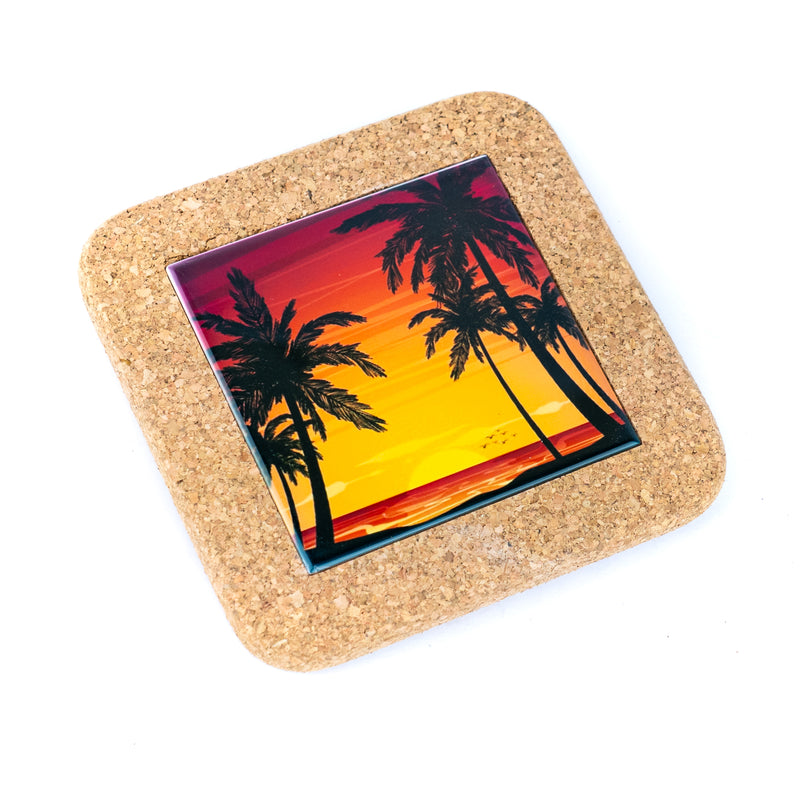 NEW STYLE Ceramic Tile Coaster on Cork Base L-1121