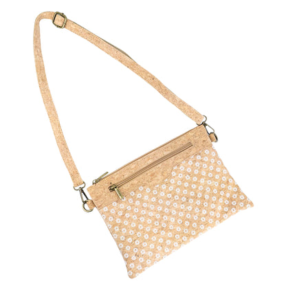 Natural Cork with Printed Design - Women's Crossbody and Clutch BAG-2248