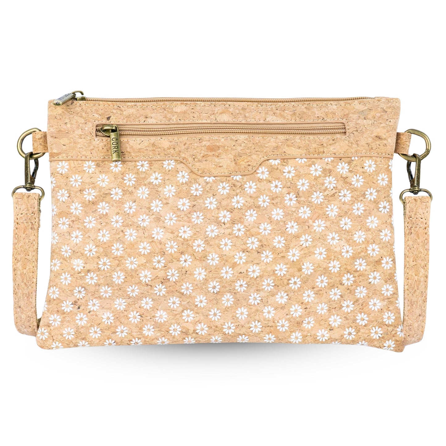 Natural Cork with Printed Design - Women's Crossbody and Clutch BAG-2248