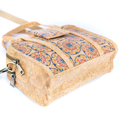 Cork Handbag – Floral & Mosaic Design, Eco-Friendly Elegance BAGD-342