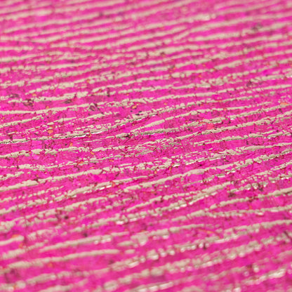 Embossed Fuchsia Pink Cork Fabric – Metallic Textured COF-698
