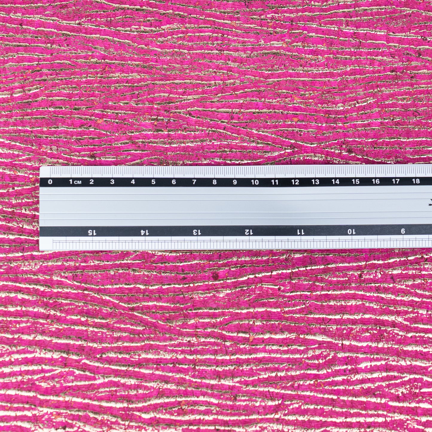 Embossed Fuchsia Pink Cork Fabric – Metallic Textured COF-698