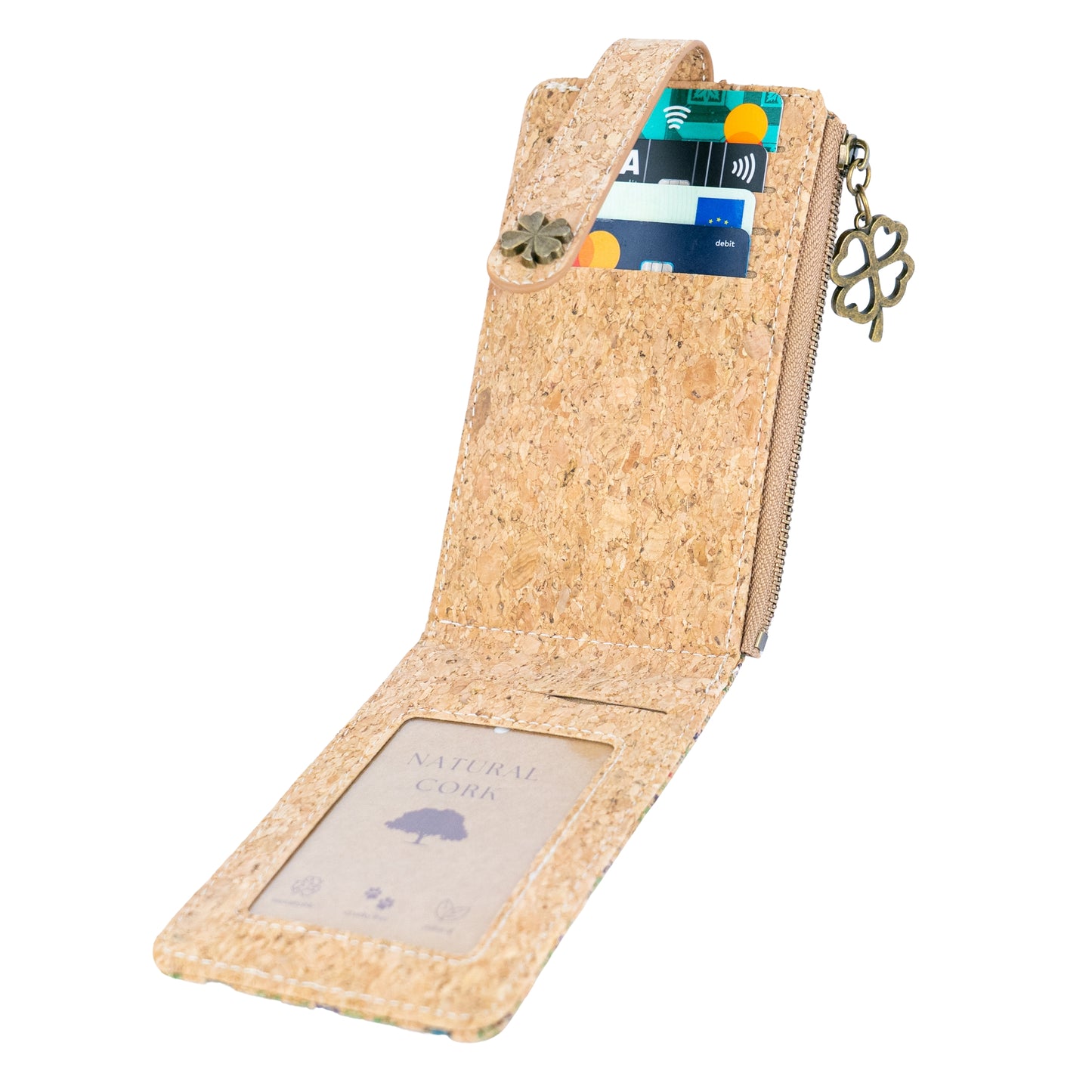 Floral Cork Wallet with Card Holder & Coin Pocket – BAGD-479-MIX-8(8units)